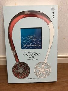 新品 3色セット スパイス WFan ハンズフリーポータブル扇風機 ネックファン オレンジ、グレー、レッド