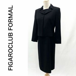 FIGAROCLUB FORMAL フィガロクラブフォーマル ワンピーススーツ セットアップ 半袖 総裏地 冠婚葬祭 喪服 礼服 東京ソワール ブラック 9 M