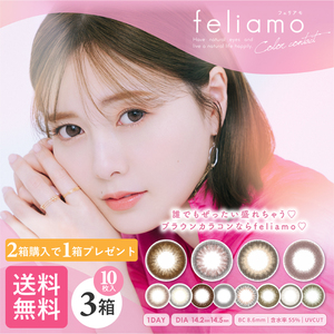 フェリアモ feliamo 2箱セット＋1箱 1箱10枚入り ｜ワンデー｜度なし｜度あり｜白石麻衣｜乃木坂46 送料無料