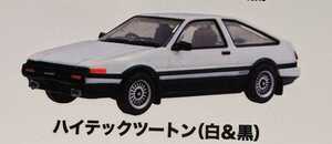 TOYOTA　SPRINTER TRUENO AE86　ハイテックツートン（白&黒）　スプリンタートレノAE86　1/64　プラッツ　ガチャ　ガチャガチャ　