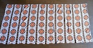 * Germany / Vintage Cross / fabric / curtain cloth / brown group floral print * cloth / cloth /../ width length size / retro print *