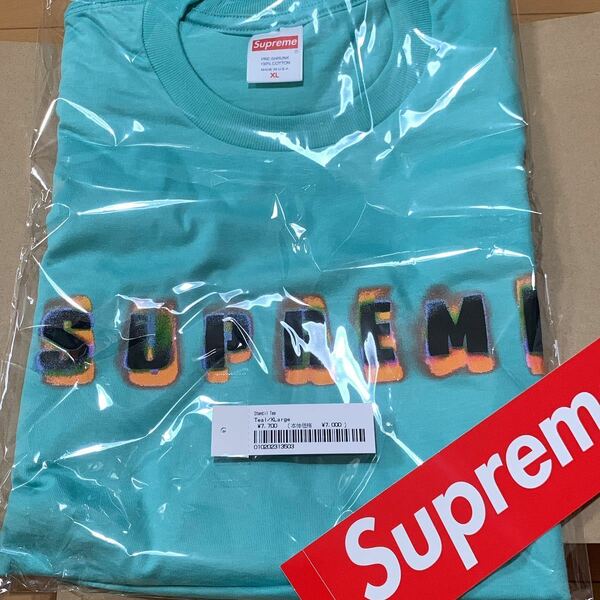 送料無料 supreme stencil tee シュプリーム ステンシル Tシャツ ティファニーカラー teal XL