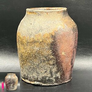 484-4 古筒型花入 検 花瓶花器置物インテリアコレクションレトロ時代備前越前中国古玩古い希少珍しい陶器フラワーベース