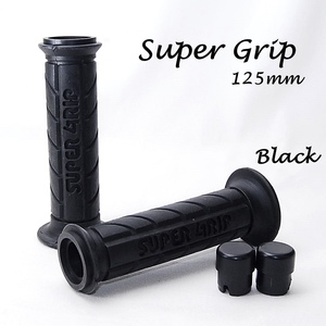  free shipping super grip 125mm black left right set Steering wheel grip bike custom motorcycle Raver grip scooter motor-bike 