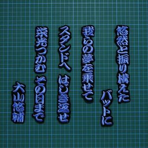 送料無料 大山 応援歌 行青/黒 刺繍 ワッペン 阪神タイガース 阪神 応援 ユニフォームに