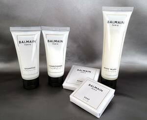 新品 BALMAIN PARIS バルマン アメニティー 5点 シャンプー コンディショナー 35ml シャワージェル 60ml 石けん 35g 30g ホテル 旅行 P880