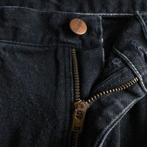 【W32L30】80s Wrangler ブラックデニムパンツ USA製 ビンテージ 13mwz ラングラー 黒 サルファ levis 501 90sの画像7