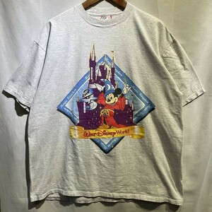 90s Disney “Fantasia Mickey” Tシャツ USA製 XL ビンテージ ファンタジア ミッキー 80s