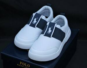 SALE![ новый товар ]US13 20.3cm POLO RALPH LAUREN Polo Ralph Lauren KINGSTYN SLIP ON туфли без застежки белый / темно-синий 2