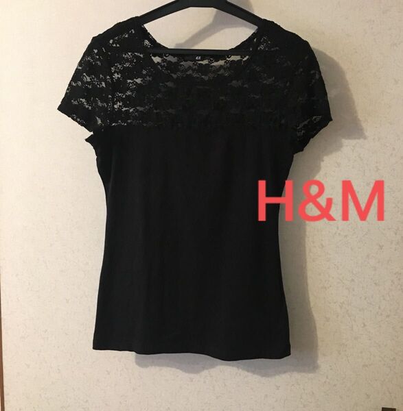 H&M シースルーレースカットソー 半袖