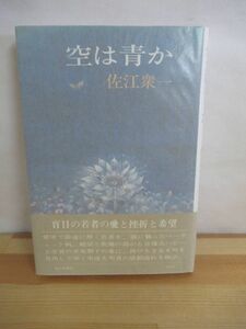 P29▽落款/サイン本/美品【空は青か 佐江衆一】初版 毎日新聞社 1980年 帯付 パラフィン紙 220824