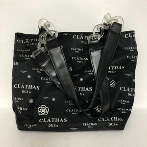 CLATHAS DUE クレイサス バック ミニバック ハンドバック ロゴ入り 白 黒 ナイロン　トートバッグ