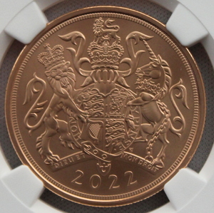 2022年 イギリス エリザベス2世 即位70周年記念 プラチナジュビリー 5ポンド 金貨 NGC MS70 MATTE First Releases！