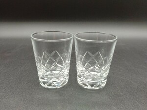 アンティーク ショットグラス 2客 カットガラス ぐい呑 酒器 冷酒グラス ガラス コップ