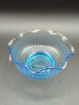 昭和レトロ ガラス デザート皿 氷皿 縁フリル _画像3