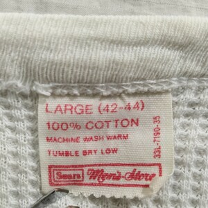 70's 70年代　ビンテージ　Sears シアーズ　コットン　ワッフル　サーマル　長袖　tシャツ　vintage 生成　thermal SEARS all cotton 綿100