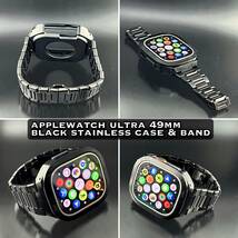 ウルトラ 49mm アップルウォッチ ブラック ステンレス ケース/ ベルト applewatch 動画　ultra_画像1