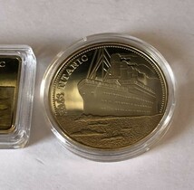 2個セット タイタニック インゴット 金色 メダル ゴールドバー_画像4