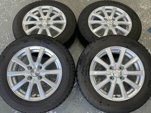 ウェッズ ジョーカー 14x5.5+38 4H100 ICE FRONTAGE 165/70R14 2019年製造 バリ山 アクア ヤリス パッソ ポルテ ヴィッツ ノート フィット