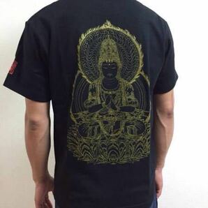 100％綿製　大日如来・仏画Ｔシャツ*黒　Ｓサイズ