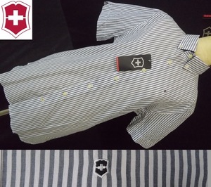 送料無料 新品 ビクトリノックス ストライプ シャツ VICTORINOX 定価13,500円/Sサイズ 胸囲85~91cm