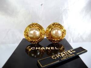 超美品★シャネル★ＣＨＡＮＥＬ★ヴィンテージ・レア★ココマーク×４★パール★イヤリング★刻印★ゴールド★箱・プレート付き