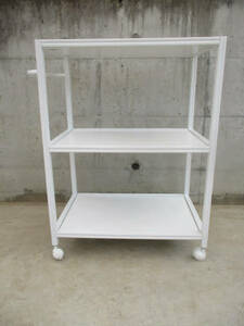 * beauty . shelves * approximately 64×40×H80.8. with casters . white rack storage Wagon furniture interior! direct delivery H-40808