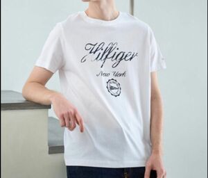 新品未使用TOMMY HILFIGERトミーヒルフィガーグランジプリントTシャツカットソーホワイトLサイズ