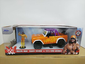 ■ Jada Toys 1/24 1973 FORD BRONCO ”MACHO MAN” RANDY SAVAGE 6 フォードブロンコ WWEプロレスマッチョマンフィギュア付 ミニカー