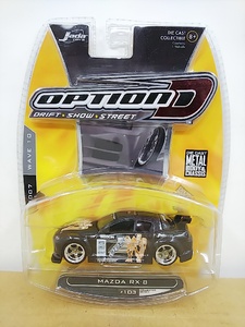 ■ Jada Toys OPTION D ジャダトイズ 1/64 MAZDA RX-8 ブラック マツダ ミニカー　ドリフト走り屋峠。