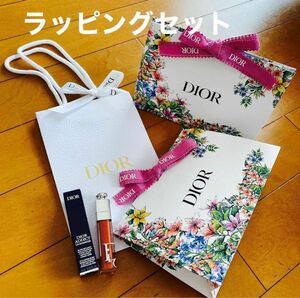 【即発送】ディオール 限定 花柄 ラッピングセット ギフトボックス ショッパー バレンタイン ホワイトデー 未使用 ピンクリボン