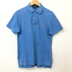 □POLO RALPH LAUREN 半袖ポロシャツ S(170/92A) 水色 ポロラルフローレン メンズ CUSTOM FIT ロゴ刺繍 複数落札同梱OK B230817-302●