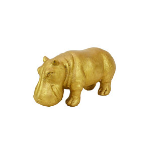  cement made Gold hipoL.. gold animal ornament hippopotamus 