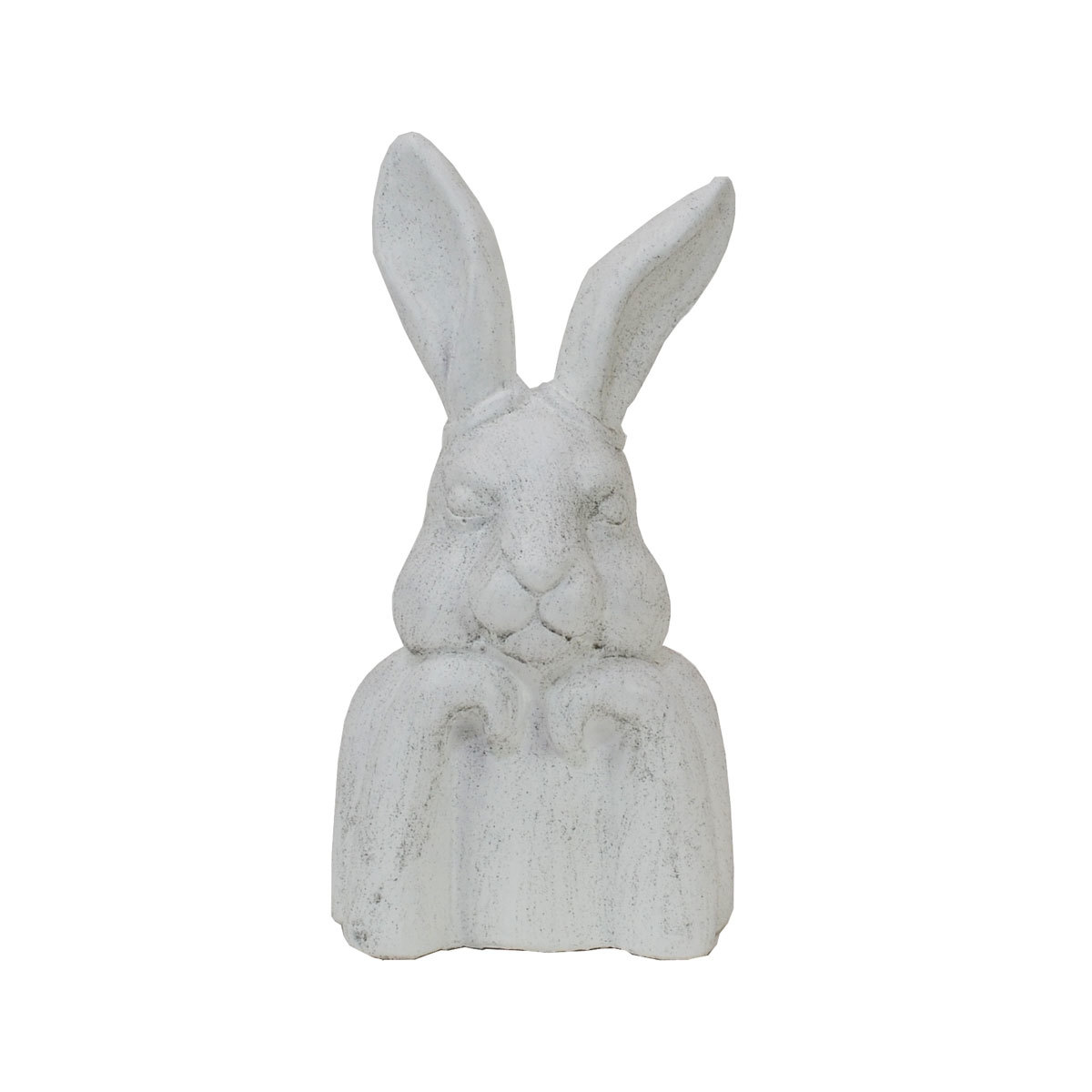 Kaninchen mit Wangen L Zement Weißes Kaninchenobjekt Gartenkaninchen, handgemachte Werke, Innere, verschiedene Waren, Ornament, Objekt