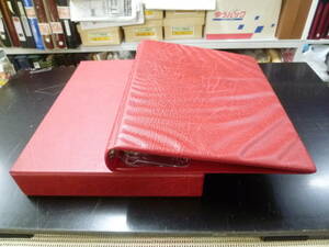 23L　P　№20　ライトハウス製　4穴バインダー　赤色　ケース付　寸法約　縦31cm・横25cm　【定価 12,000円】