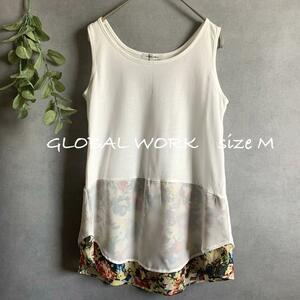 GLOBAL WORK レイアードシフォンタンクトップ