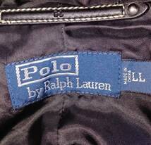 希少サイズ 美品 ポロラルフローレン　 POLO RALPH LAUREN　トレンチコート　ベルト付　ライナー付　無地 鉄紺 コットン　LL　ダブル仕様_画像4