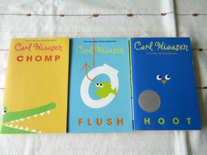  foreign book CARL HIAASEN HOOT FLUSH CHOMP 3 pcs. set Karl Hiaasen English many . child book 