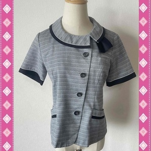 ※Bランク※【中古】Lemidi_9号オーバーブラウス（リボン付）LJ0767/ボンマックス/かわいいOL会社制服/おしゃれ事務服