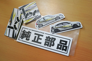 HYBRID RACING デカール ステッカー 4枚セット USDM北米JDM K20A ACURA アキュラ インテグラDC5 HONDA ホンダ シビックEP3 FD2 FK7 FK8