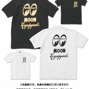 MOON Equipped ポロシャツ Lサイズ mooneyes ムーンアイズ black ブラック 黒 送料込み ムーン イクイップド アイボリー 文字 筆記体の画像5