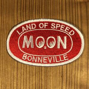 mooneyes MOON Bonneville オーバル パッチ レッド 赤 63円発送可 糊なし ムーンアイズ カバン 帽子 ハンドメイドにいかがでしょうかの画像1