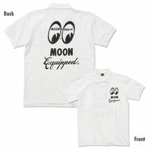 MOON Equipped ポロシャツ Lサイズ mooneyes ムーンアイズ ホワイト white 白 送料込み ムーン イクイップド ブラック 文字 筆記体_画像1