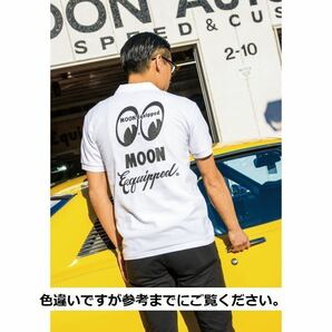 MOON Equipped ポロシャツ Lサイズ mooneyes ムーンアイズ black ブラック 黒 送料込み ムーン イクイップド アイボリー 文字 筆記体の画像4