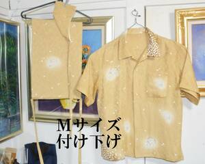  silk * aloha shirt +. middle fundoshi + black cat undergarment fundoshi * attaching lowering *M size. 3 point set silk * silk B-16