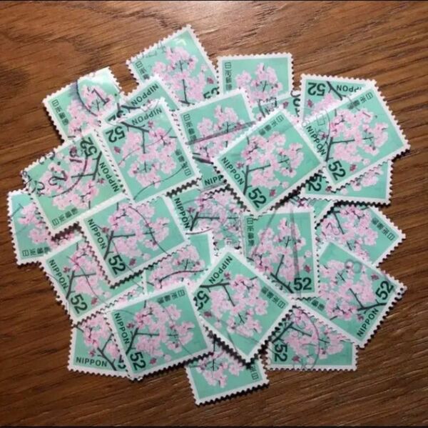 日本の古切手　ソメイヨシノ グリーン　50枚