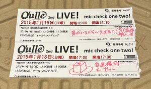Q'ulle 2nd LIVE！サイン入りチケット2枚