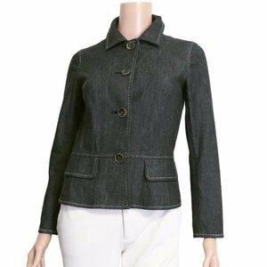  beautiful goods / Junko Shimada 49AV Denim jacket inscription 38 number 9 number corresponding black black cotton cotton .... spring autumn outer lady's 