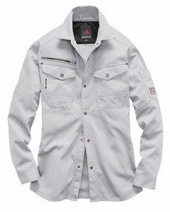 バートル 8105 長袖シャツ シルバー 5Lサイズ 防塵 綿素材 作業服 作業着 8101シリーズ