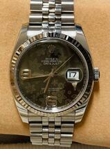 【美品】ROLEX ロレックス 116234 デイトジャスト 18金 コンビ フラワー メンズ_画像2